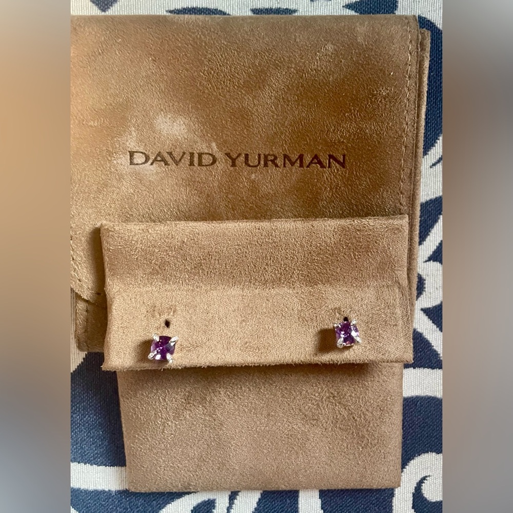 David Yurman Chatelaine amethyst and pave diamond earrings. Worn twice like new!